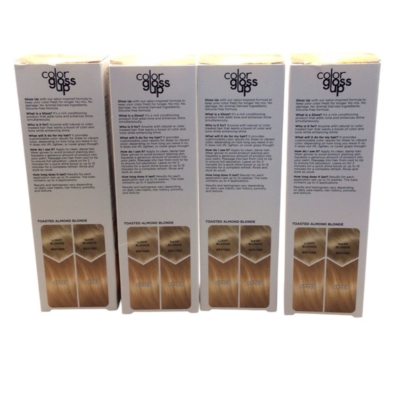 4 Pk Clairol Color Gloss Up Semi-Permanent Toning Hair Dye-Toasted Almond Blonde - Picture 7 of 14